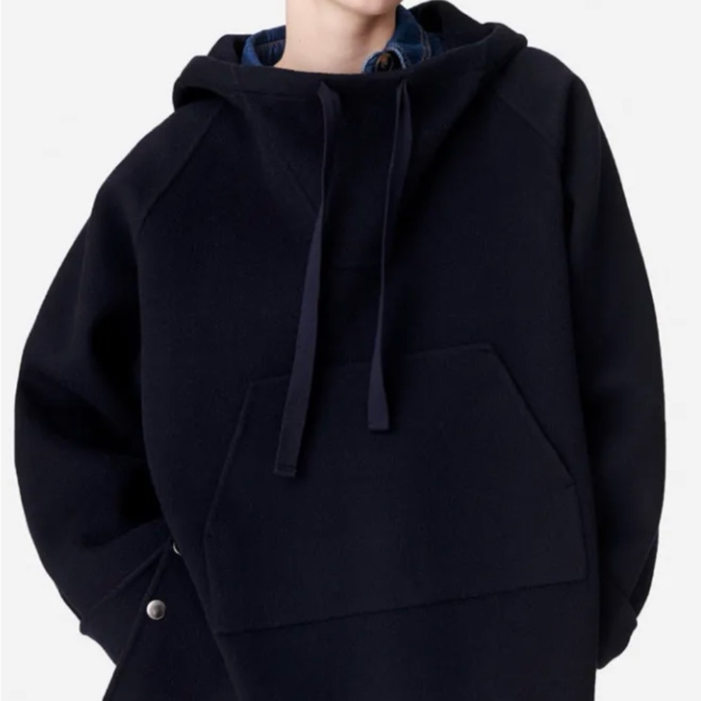 Barely worn Vanessa Bruno Navy Wool Hooded Jacket - Picture 8 of 9